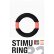 Чёрное эрекционное кольцо NEON STIMU RING 32MM BLACK/ORANGE