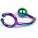 Радужное эрекционное кольцо с анальным плагом Rainbow Horse Shoe Ring with 40mm Diameter Ball