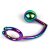Радужное эрекционное кольцо с анальным плагом Rainbow Horse Shoe Ring with 40mm Diameter Ball