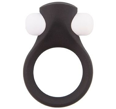 Чёрное эрекционное виброкольцо LIT-UP SILICONE STIMU RING 2 BLACK