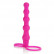 Розовая насадка для двойного проникновения Silicone Love Rider Beaded Dual Penetrator - 14,5 см.