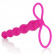 Розовая насадка для двойного проникновения Silicone Love Rider Beaded Dual Penetrator - 14,5 см.