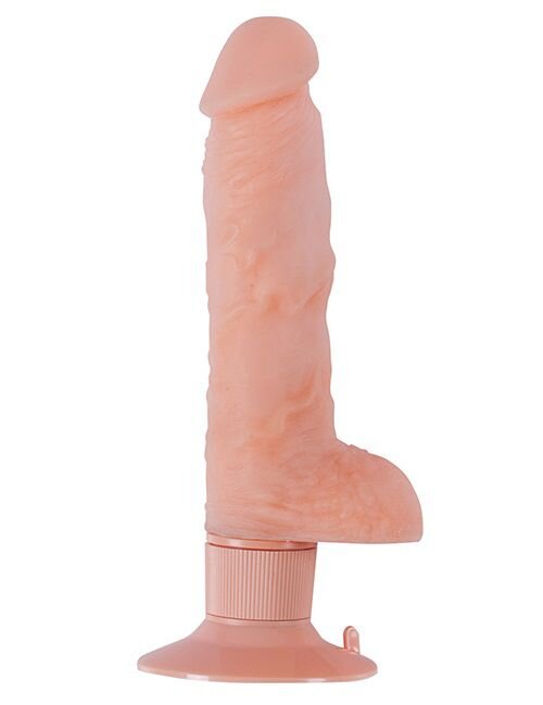 Телесный вибратор-реалистик на присоске REALSTUFF 7INCH VIBRATOR - 17,8 см.