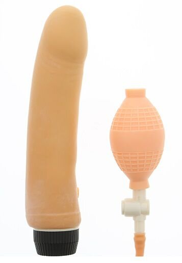 Телесный вибромассажёр с функцией расширения INFLATE A VIBE CONTOUR - 20,5 см.
