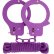 Фиолетовые наручники из листового металла в комплекте с веревкой BONDX METAL CUFFS LOVE ROPE SET
