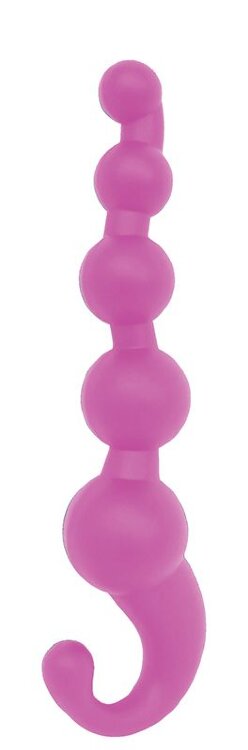 Розовая анальная цепочка PLAY CANDI BUBBLE GUM - 17 см.