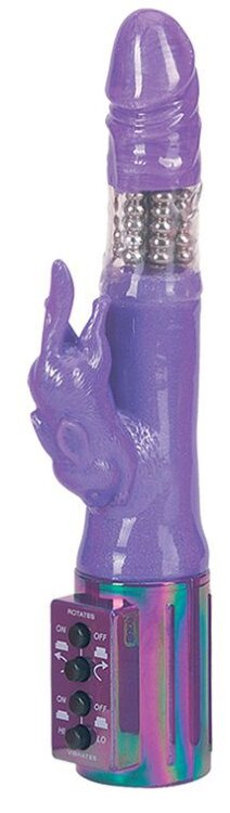 Вибромассажер-ротатор с клиторальным стимулятором PEARLESCENT RABBIT ROTATING/VIBRATING - 20,3 см.