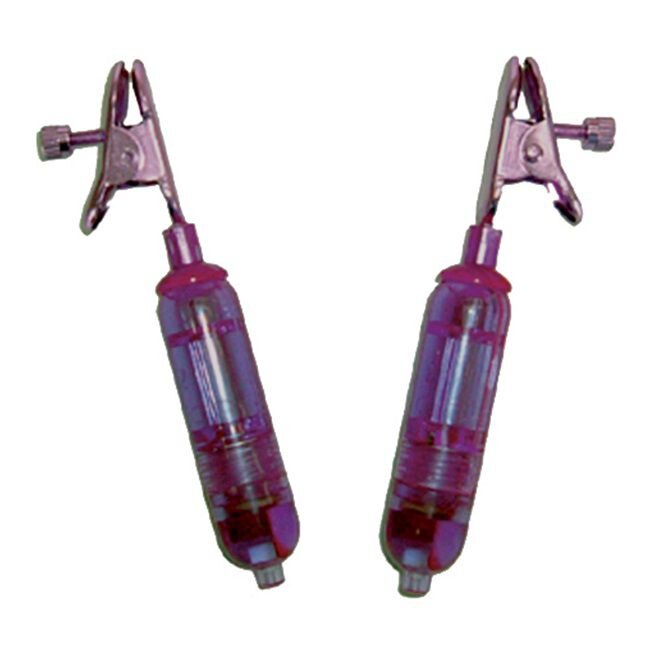 Фиолетовые виброклипсы для груди VIBRATING NIPPLE CLAMPS