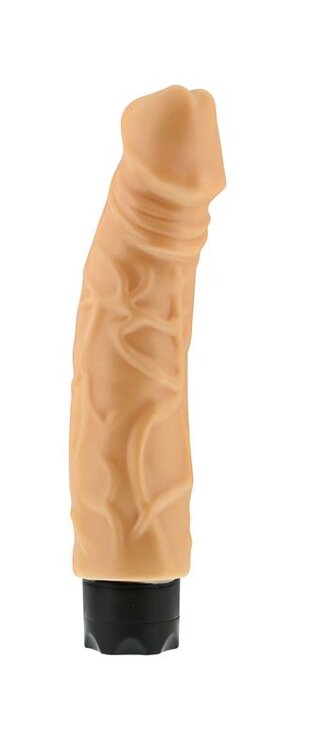 Телесный вибратор-реалистик с богатым рельефом поверхности PEARL SHINE 9 VIBRATOR - 22,8 см.