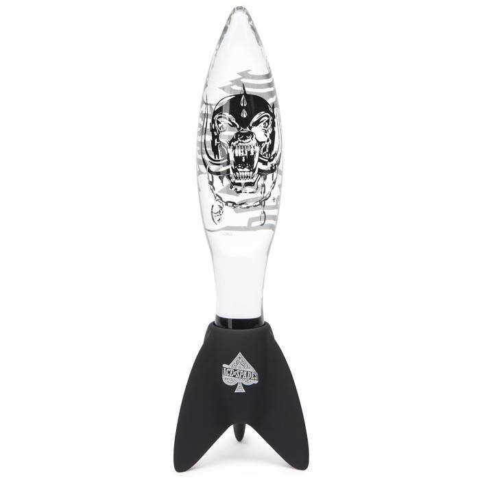 Прозрачная анальная пробка Motorhead Bomber Clear Black Glass - 17,8 см.