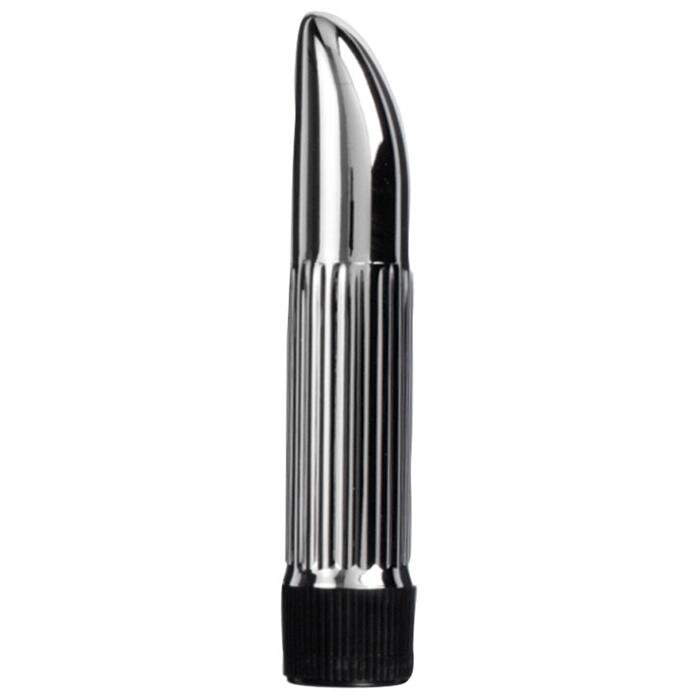 Миниатюрный серебристый вибратор Ladyfinger - 13 см.