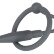 Серый уретральный плаг с силиконовым кольцом под головку Penis Plug