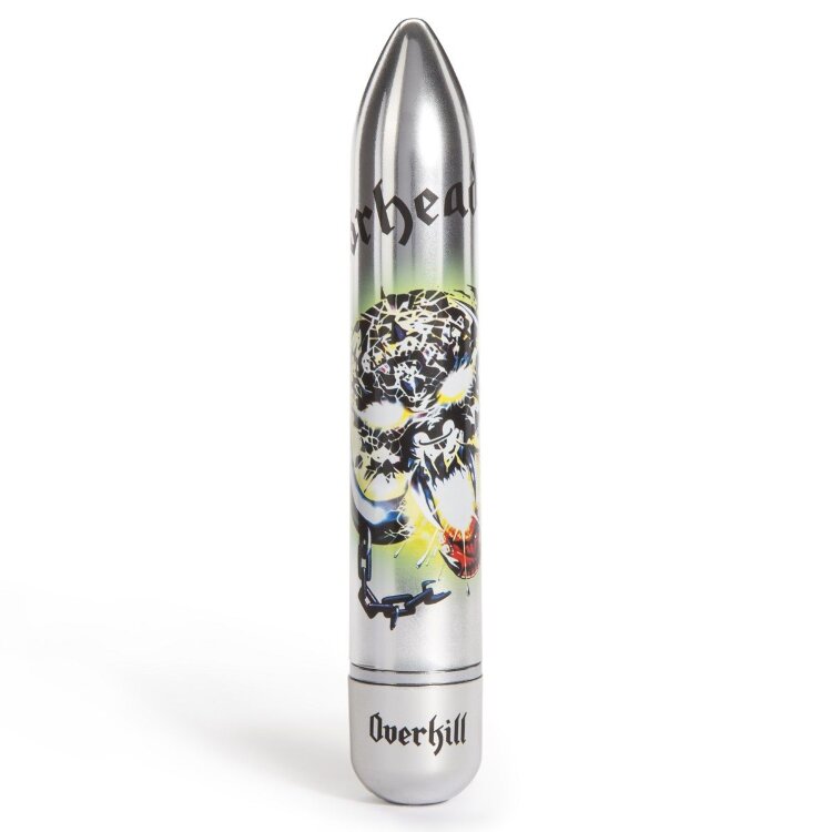 Вибратор Motorhead Overkill 7 Function Power Vibrator с принтом - 18 см.