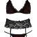 Изысканный комплект 3 PC STRAPPY LACE GARTER SET WITH CROTCH