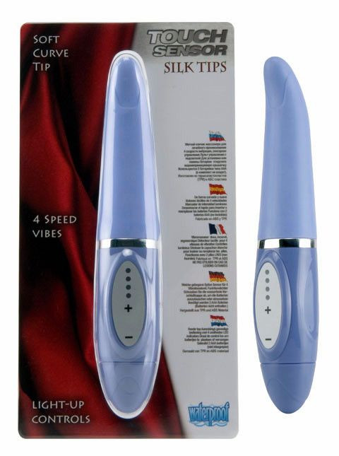 Фиолетовый вибромассажёр Touch Sensor Silk Tip - 20 см.