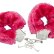 Красные меховые наручники с ключиками Furry Handcuffs
