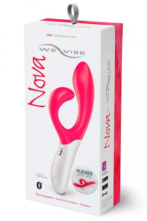Розовый вибромассажёр с клиторальным отростком We Vibe Nova Pink - 21,5 см.