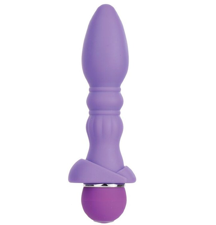 Фиолетовый вибромассажер для анальной стимуляции PURRFECT SILICONE ANAL VIBRATOR - 13 см.