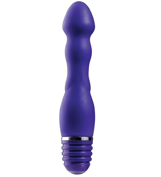 Фиолетовый вибромассажер для анальной стимуляции PURRFECT SILICONE ANAL VIBE - 15 см.