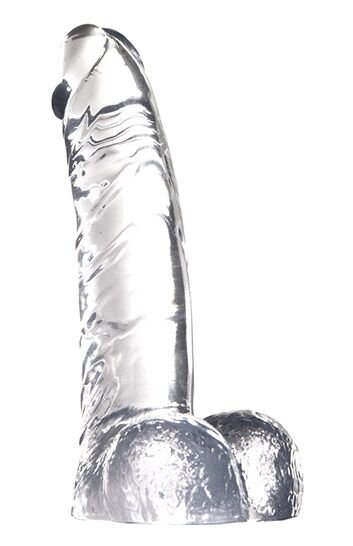 Прозрачный фаллоимитатор из желейного материала JELLY JOY CARBONATE CLEAR - 15,2 см.